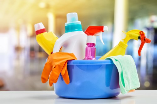 Cleaner maintaining shared areas in a Hackney business property